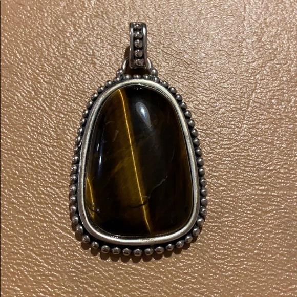 SS Large Tiger’s Eye Pendant - Picture 1 of 5